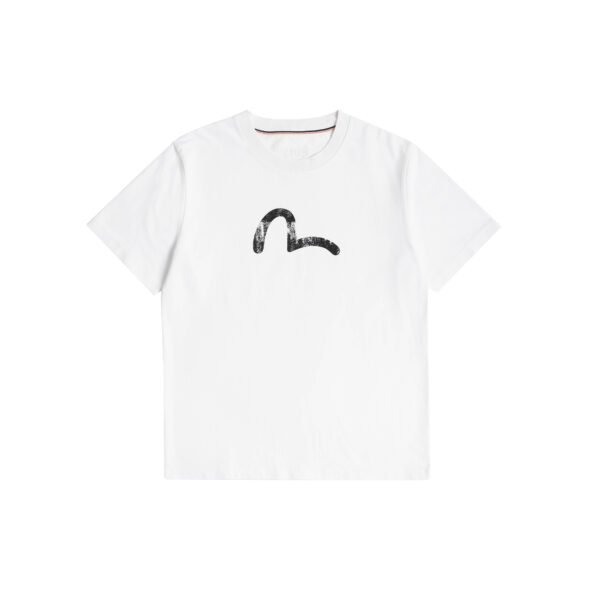 Evisu Hand Drawn Seagull Print Tee Cream