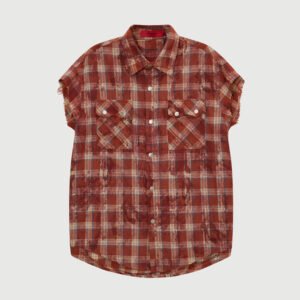 Acupunture Texas Sleeveless Shirt Check Red