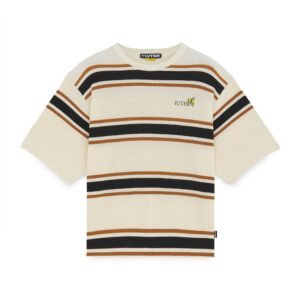 Iuter Harmony Striped Knit Over Tee Ivory