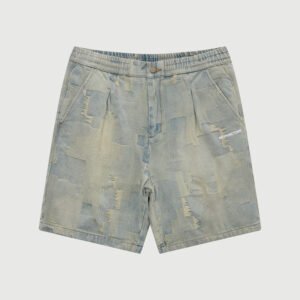Acupunture Patch Work Shorts Blue