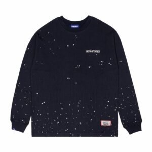 Devastate Splats Waffle Ls Tee Navy Blue