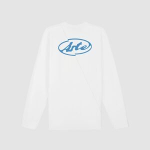 Arte Back Circle Logo Ls Tee White
