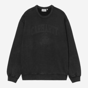 Carhartt Wip Faded Pond Corps Sweatshirt Black Heavy Stone Wash