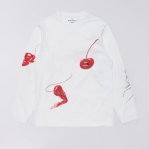 Edwin Cherry Devil Tee Ls White Garment Washed