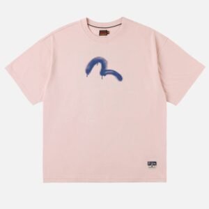Evisu Angel Graffiti Slogan Tee Dusty Pink