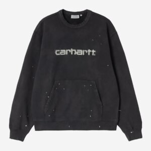 Carhartt Wip Painter Sweatshirt Black Destroy Wash Splatter