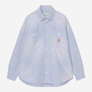 Carhartt Wip Ls Painter Shirt Blue Worn Used Splatter