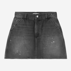 Carhartt Wip Donna W Maeve Double Knee Skirt Black Destroy Wash Splatter