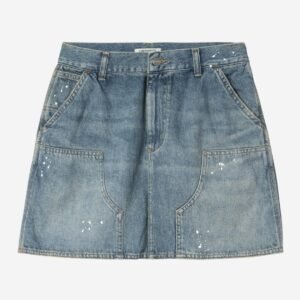 Carhartt Wip Donna W Maeve Double Knee Skirt Blue Destroy Wash Splatter