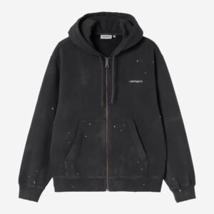 Carhartt Wip Hooded Painter Jacket Black Destroy Wash Splatter