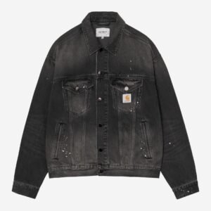 Carhartt Wip Helston Jacket Black Destroy Wash Splatter