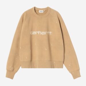 Carhartt Wip Donna W Painter Sweatshirt Dusty H Brown Destroy Wash Splatter