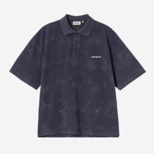 Carhartt Wip Painter Polo Dark Navy Destroy Wash Splatter