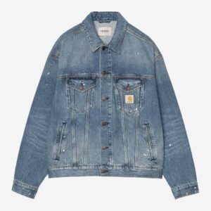 Carhartt Wip Helston Jacket Blue Destroy Wash Splatter