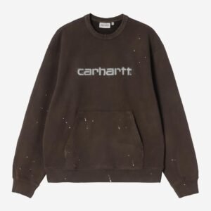 Carhartt Wip Painter Sweatshirt Tobacco Destroy Wash Splatter