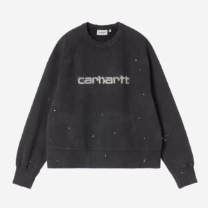 Carhartt Wip Donna W Painter Sweatshirt Black Destroy Wash Splatter