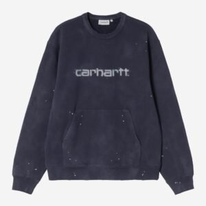 Carhartt Wip Painter Sweatshirt Dark Navy Destroy Wash Splatter